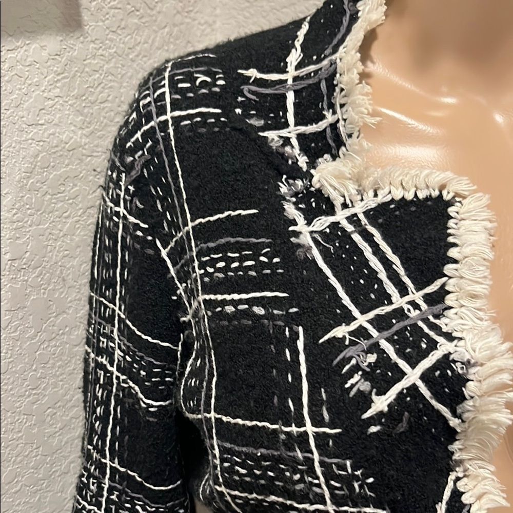 Vintage Harold’s-Women's Black and White Plaid Jacket - Picture 3 of 6